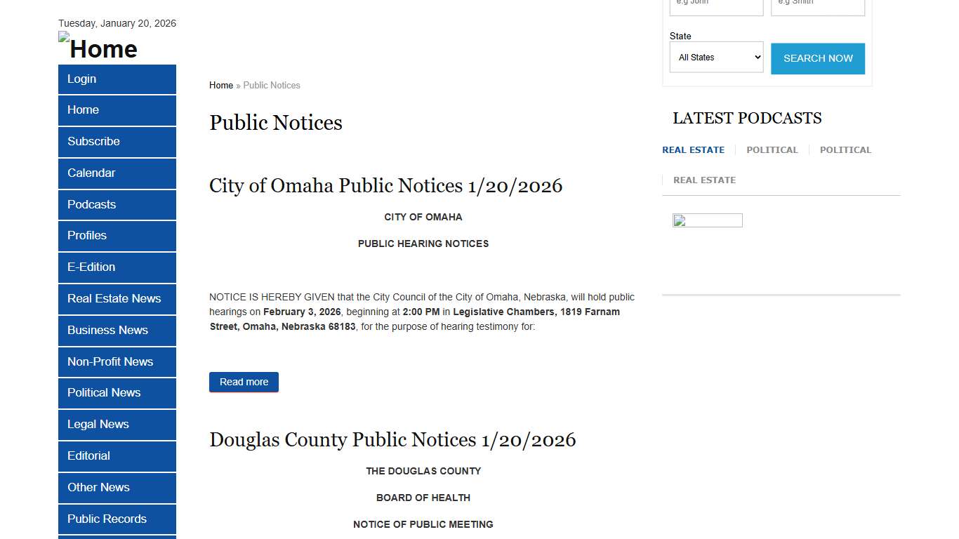 Public Notices | Omaha Daily Record